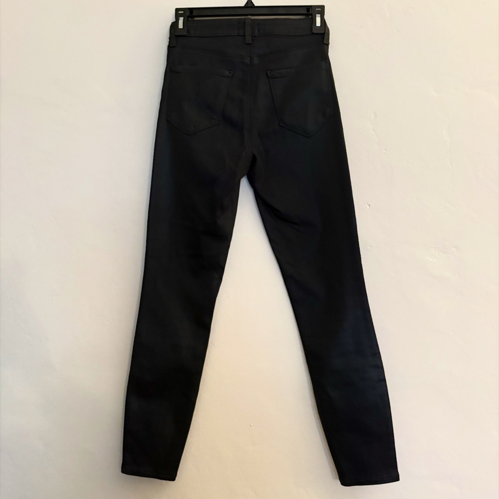 L’AGENCE Black Coated Skinny Jeans Sleek Stretch Denim Size 26 - Picture 2 of 4